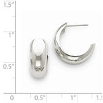 Carregar imagem no visualizador da galeria, 14K White Gold 17mm x 6.75mm Bangle J Hoop Earrings

