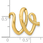 Load image into Gallery viewer, 14k Yellow Gold Initial Letter W Cursive Chain Slide Pendant Charm
