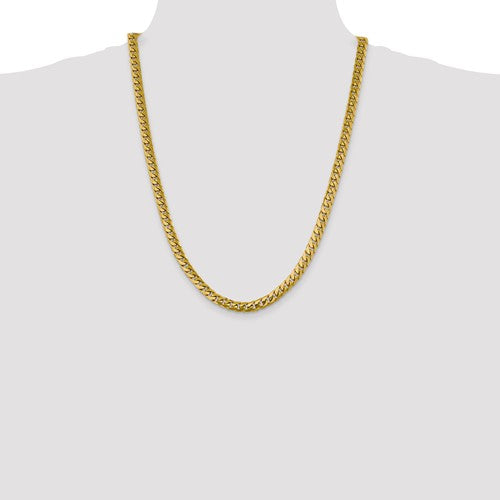 14K Yellow Gold 6.25mm Miami Cuban Link Bracelet Anklet Choker Necklace Pendant Chain