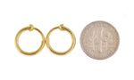 Lataa kuva Galleria-katseluun, 14k Yellow Gold Non Pierced Clip On Round Hoop Earrings 14mm x 2mm
