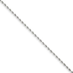 Ladda upp bild till gallerivisning, 14k White Gold 1.5mm Diamond Cut Rope Bracelet Anklet Necklace Pendant Chain
