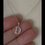 Load and play video in Gallery viewer, 14K White Gold Uppercase Initial Letter D Block Alphabet Pendant Charm
