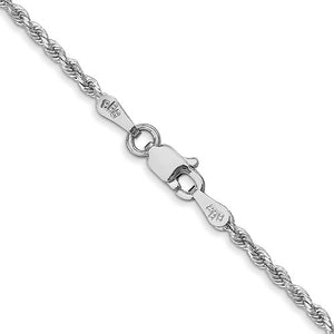 14k White Gold 1.75mm Diamond Cut Rope Bracelet Anklet Necklace Pendant Chain
