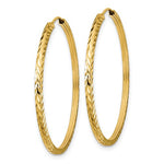 Lataa kuva Galleria-katseluun, 14k Yellow Gold 34mm x 1.35mm Diamond Cut Round Endless Hoop Earrings
