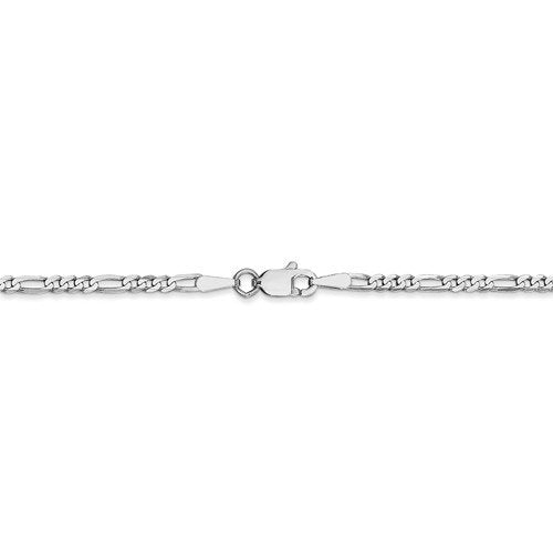 14K White Gold 2.25mm Flat Figaro Bracelet Anklet Choker Necklace Pendant Chain