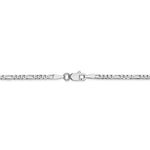 Cargar imagen en el visor de la galería, 14K White Gold 2.25mm Flat Figaro Bracelet Anklet Choker Necklace Pendant Chain
