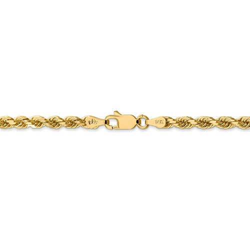 14k Yellow Gold 3.5mm Diamond Cut Rope Bracelet Anklet Choker Necklace Pendant Chain