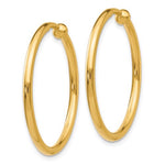 Carica l&#39;immagine nel visualizzatore di Gallery, 14K Yellow Gold 29mm x 2mm Non Pierced Round Hoop Earrings

