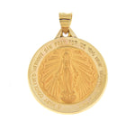 Lataa kuva Galleria-katseluun, 14k Yellow Gold Blessed Virgin Mary Miraculous Round Pendant Charm
