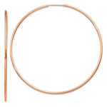 Load image into Gallery viewer, 14k Rose Gold Round Endless Hoop Earrings 63mm x 1.5mm
