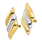 Załaduj obraz do przeglądarki galerii, 14k Gold Two Tone Non Pierced Clip On Swirl Geometric Omega Back Earrings
