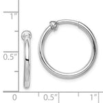 Carregar imagem no visualizador da galeria, Sterling Silver Classic Round Endless Hoop Non Pierced Clip On Earrings 17mm x 2mm
