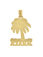Załaduj obraz do przeglądarki galerii, 14k Yellow Gold Jamaica Palm Tree Travel Pendant Charm

