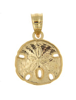 Load image into Gallery viewer, 14k Yellow Gold Small Sand Dollar Pendant Charm
