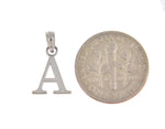 Load image into Gallery viewer, 14K White Gold Uppercase Initial Letter A Block Alphabet Pendant Charm
