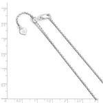 Indlæs billede til gallerivisning Sterling Silver 1.2mm Rope Necklace Pendant Chain Adjustable
