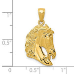 Cargar imagen en el visor de la galería, 14k Yellow Gold Horse Pony Head Open Back Pendant Charm
