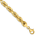 Indlæs billede til gallerivisning 14k Yellow Gold 7mm Diamond Cut Rope Bracelet Anklet Choker Necklace Pendant Chain
