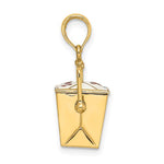 Carica l&#39;immagine nel visualizzatore di Gallery, 14k Yellow Gold Enamel Chinese Food Take Out Box 3D Pendant Charm
