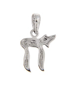 Загрузить изображение в средство просмотра галереи, 14k White Gold Chai Symbol Jewish Small Pendant Charm
