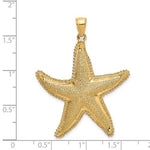 Lataa kuva Galleria-katseluun, 14k Yellow Gold Starfish Textured Large Pendant Charm
