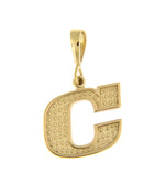 Cargar imagen en el visor de la galería, 14K Yellow Gold Uppercase Initial Letter C Block Alphabet Pendant Charm
