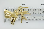 Φόρτωση εικόνας στο εργαλείο προβολής Συλλογής, 14k Yellow Gold Deer Head Chain Slide Open Back Pendant Charm
