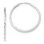 Charger l&#39;image dans la galerie, 14K White Gold 30mmx1.35mm Square Tube Round Hoop Earrings
