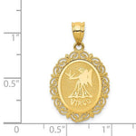 Carregar imagem no visualizador da galeria, 14k Yellow Gold Virgo Zodiac Horoscope Oval Pendant Charm - [cklinternational]
