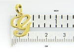 Carregar imagem no visualizador da galeria, 10K Yellow Gold Script Initial Letter G Cursive Alphabet Pendant Charm
