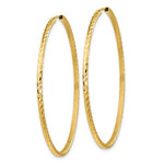 Lataa kuva Galleria-katseluun, 14k Yellow Gold 50mm x 1.35mm Diamond Cut Round Endless Hoop Earrings

