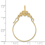 이미지를 갤러리 뷰어에 로드 , 14K Yellow Gold Filigree Heart Charm Holder Hanger Connector Pendant
