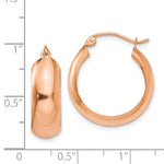 Carregar imagem no visualizador da galeria, 14K Rose Gold 20mm x 7mm Classic Round Hoop Earrings
