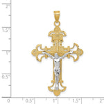 將圖片載入圖庫檢視器 14k Gold Two Tone Crucifix Cross Large Pendant Charm
