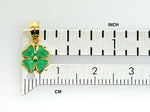 Φόρτωση εικόνας στο εργαλείο προβολής Συλλογής, 14k Yellow Gold Green Enamel Good Luck Four Leaf Clover Pendant Charm
