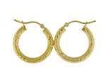 Afbeelding in Gallery-weergave laden, 14K Yellow Gold Diamond Cut Classic Round Hoop Earrings 19mm x 3mm
