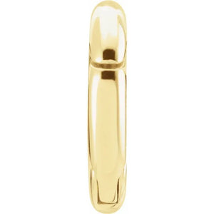 14K Yellow Gold 12mm Round Link Lock Hinged Push Clasp Bail Enhancer Connector Hanger for Pendants Charms Bracelets Anklets Necklaces
