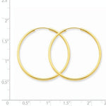 Kép betöltése a galériamegjelenítőbe: 14K Yellow Gold 30mm x 1.5mm Endless Round Hoop Earrings
