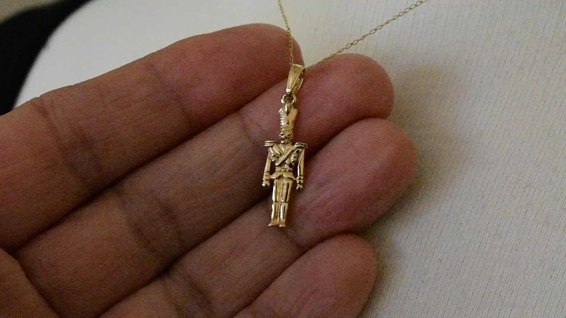 14k Yellow Gold Toy Soldier 3D Pendant Charm