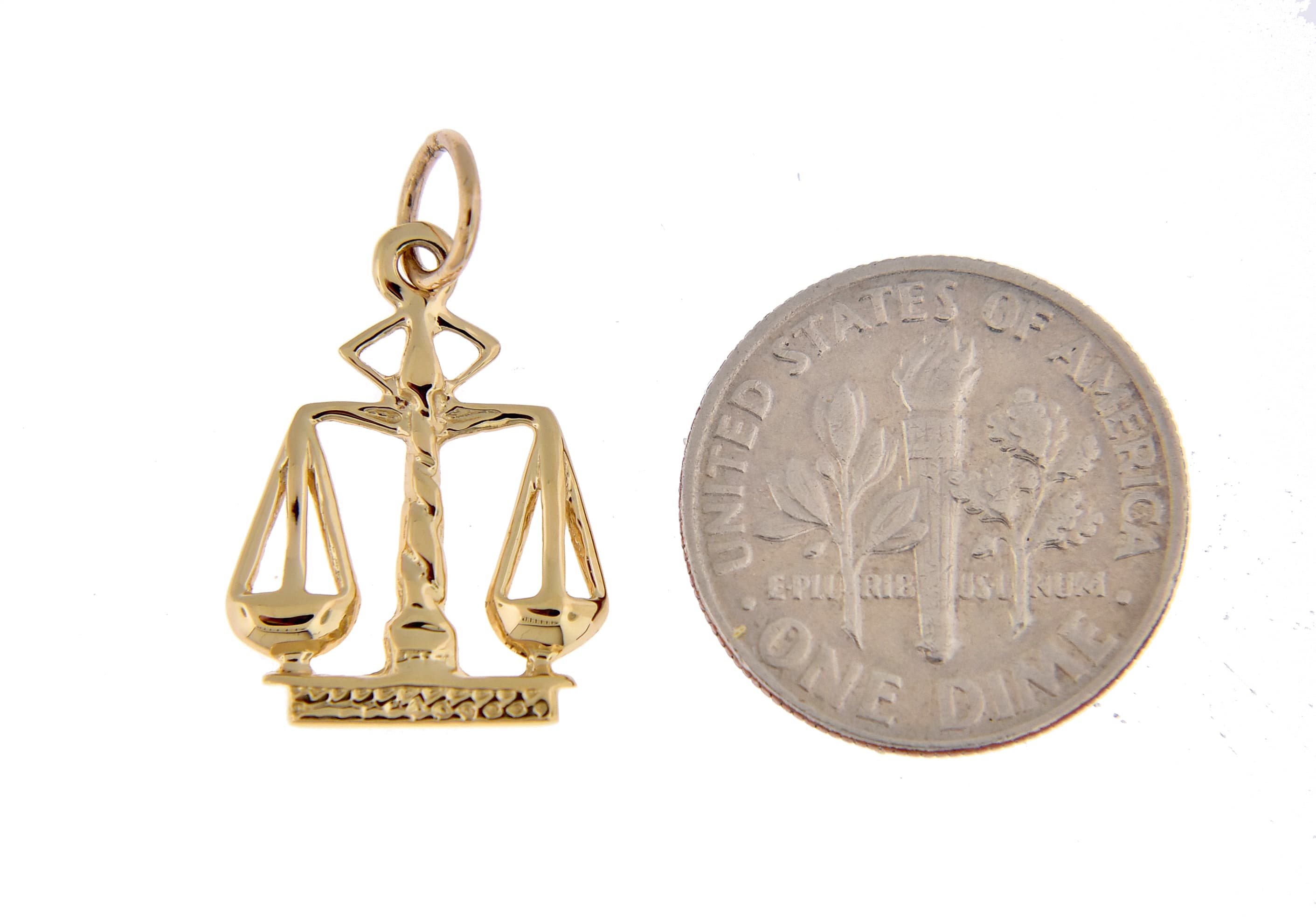 14k Yellow Gold Justice Scales Pendant Charm