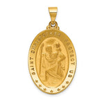 Kép betöltése a galériamegjelenítőbe: 18k Yellow Gold Saint Christopher Medal Oval Pendant Charm
