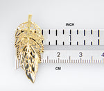 Load image into Gallery viewer, 14k Yellow Gold Leaf Chain Slide Pendant Charm
