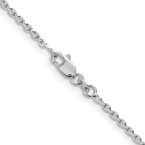 14K White Gold 1.65mm Diamond Cut Cable Bracelet Ankle Choker Necklace Pendant Chain