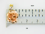 Kép betöltése a galériamegjelenítőbe: 14k Gold Two Tone Small Rose Flower Pendant Charm
