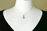 Load image into Gallery viewer, 14k Gold Two Tone Cross Awareness Ribbon Pendant Charm
