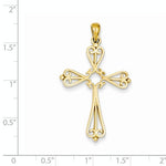 Load image into Gallery viewer, 14k Yellow Gold Cross Hearts Pendant Charm
