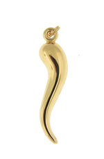 Carica l&#39;immagine nel visualizzatore di Gallery, 14k Yellow Gold Italian Horn Lucky 3D Pendant Charm
