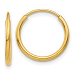 將圖片載入圖庫檢視器 14K Yellow Gold 11mm x 1.25mm Round Endless Hoop Earrings
