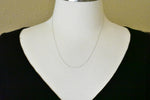 Cargar imagen en el visor de la galería, 14K White Gold 0.5mm Thin Curb Bracelet Anklet Choker Necklace Pendant Chain
