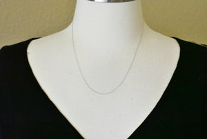 14K White Gold 0.5mm Thin Curb Bracelet Anklet Choker Necklace Pendant Chain
